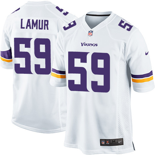 Men's Game Emmanuel Lamur Nike Jersey White Road - #59 NFL Minnesota Vikings